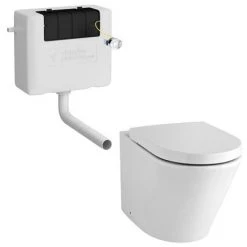 Brooklyn White Gloss Modern Sink Vanity Unit + Toilet Package -Bathroom Furniture Sale BBVBS D1 460