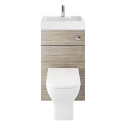 Brooklyn 500mm Driftwood 2-In-1 Combined Wash Basin & Toilet -Bathroom Furniture Sale BCOMDRI detail1 460