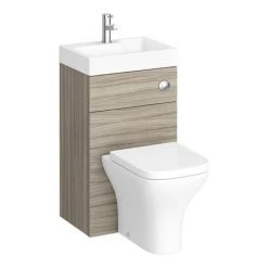 Brooklyn 500mm Driftwood 2-In-1 Combined Wash Basin & Toilet -Bathroom Furniture Sale BCOMDRI detail2 460