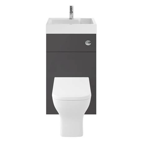 Brooklyn 500mm Gloss Grey 2-In-1 Combined Wash Basin & Toilet 4 Brooklyn 500mm Gloss Grey 2-In-1 Combined Wash Basin & Toilet - Image 4