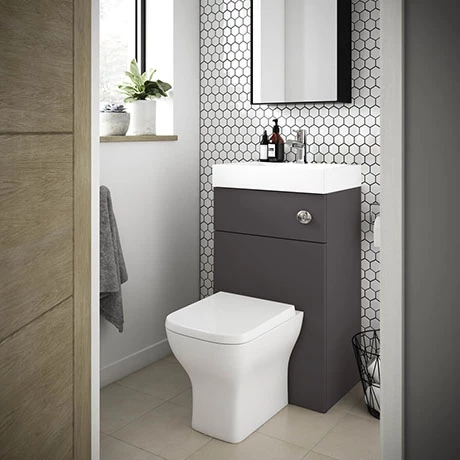 Brooklyn 500mm Gloss Grey 2-In-1 Combined Wash Basin & Toilet 1 Brooklyn 500mm Gloss Grey 2-In-1 Combined Wash Basin & Toilet