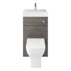 Brooklyn 500mm Grey Avola 2-In-1 Combined Wash Basin & Toilet -Bathroom Furniture Sale BCOMGRY d1 460