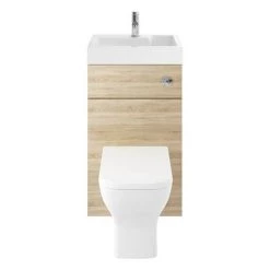 Brooklyn 500mm Natural Oak 2-In-1 Combined Wash Basin & Toilet -Bathroom Furniture Sale BCOMOAK detail1 460