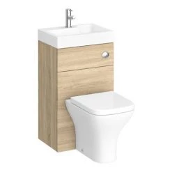 Brooklyn 500mm Natural Oak 2-In-1 Combined Wash Basin & Toilet -Bathroom Furniture Sale BCOMOAK detail2 460