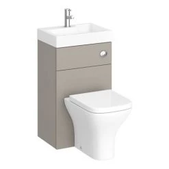 Brooklyn 500mm Stone Grey 2-In-1 Combined Wash Basin & Toilet -Bathroom Furniture Sale BCOMSTO detail2 460