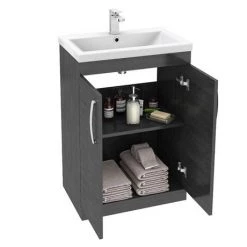 Brooklyn Black Cloakroom Suite -Bathroom Furniture Sale BCSHB ND1A 460