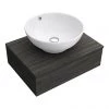 Brooklyn Floating Basin Shelf with Drawer - Black - 600mm incl. Round Basin