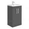 Brooklyn 500mm Gloss Grey Vanity Unit - Floor Standing 2 Door Unit