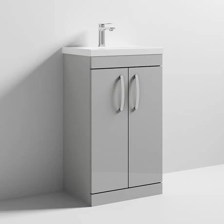 Brooklyn 500 Grey Mist Floor Standing Vanity Unit with Thin-Edge Basin 3 Brooklyn 500 Grey Mist Floor Standing Vanity Unit with Thin-Edge Basin - Image 3