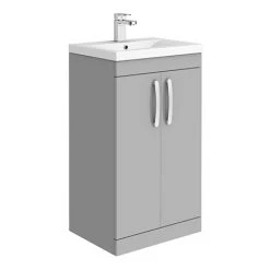 Brooklyn 500mm Grey Mist Vanity Unit - Floor Standing 2 Door Unit