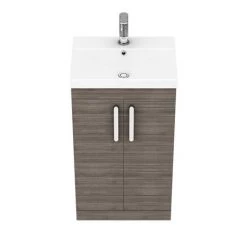 Brooklyn 500 Grey Avola Floor Standing Vanity Unit with Thin-Edge Basin -Bathroom Furniture Sale BFS5GRYTE n d3 460