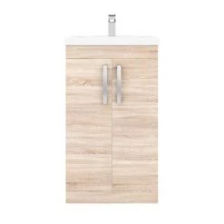 Brooklyn 500mm Natural Oak Vanity Unit - Floor Standing 2 Door Unit -Bathroom Furniture Sale BFS5N d8 460