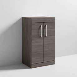 Brooklyn Floor Standing Countertop Vanity Unit - Grey Avola - 505mm with Chrome Handles -Bathroom Furniture Sale BFS5WTG nd2 460