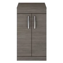 Brooklyn Floor Standing Countertop Vanity Unit - Grey Avola - 505mm with Chrome Handles -Bathroom Furniture Sale BFS5WTG d3 460