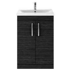 Brooklyn 600mm Black Vanity Unit - Floor Standing 2 Door Unit -Bathroom Furniture Sale BFS6BLK nd2 460