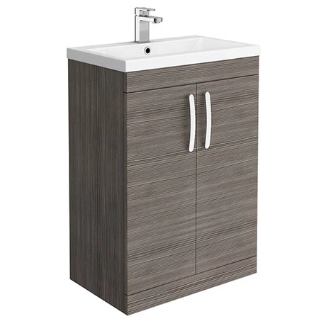 Brooklyn 600mm Grey Avola Vanity Unit - Floor Standing 2 Door Unit 1 Brooklyn 600mm Grey Avola Vanity Unit - Floor Standing 2 Door Unit