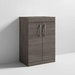 Brooklyn Floor Standing Countertop Vanity Unit - Grey Avola - 605mm with Chrome Handles -Bathroom Furniture Sale BFS6WTG nd3 460