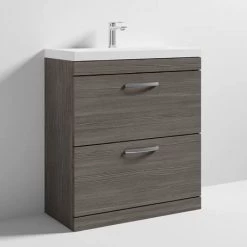 Brooklyn 800 Grey Avola Floor Standing Vanity Unit with Thin-Edge Basin -Bathroom Furniture Sale BFS8GATE nd3 460