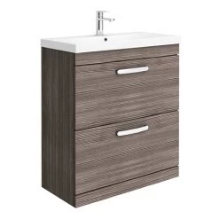 Brooklyn 800 Grey Avola Floor Standing Vanity Unit with Thin-Edge Basin