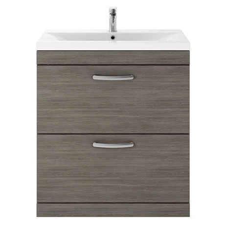 Brooklyn 800mm Grey Avola Vanity Unit - Floor Standing 2 Drawer Unit 5 Brooklyn 800mm Grey Avola Vanity Unit - Floor Standing 2 Drawer Unit - Image 5