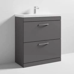 Brooklyn 800 Gloss Grey Floor Standing Vanity Unit with Thin-Edge Basin 7 Brooklyn 800 Gloss Grey Floor Standing Vanity Unit with Thin-Edge Basin -Bathroom Furniture Sale BFS8GGTE d3 460