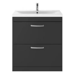 Brooklyn 800mm Gloss Grey 2 Drawer Floor Standing Vanity Unit 7 Brooklyn 800mm Gloss Grey 2 Drawer Floor Standing Vanity Unit -Bathroom Furniture Sale BFS8GG detail2 460