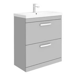 Brooklyn 800 Grey Mist Floor Standing Vanity Unit with Thin-Edge Basin