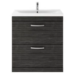 Brooklyn 800mm Black Vanity Unit - Floor Standing 2 Drawer Unit -Bathroom Furniture Sale BFS8HB d4 460