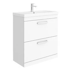 Brooklyn 800 Gloss White Floor Standing Vanity Unit with Thin-Edge Basin