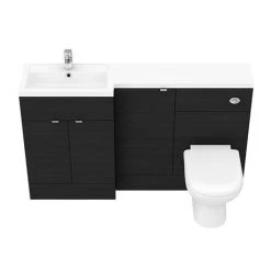 Brooklyn Black 1500mm Combination Furniture Pack -Bathroom Furniture Sale BK1500BLK D2 460