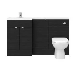 Brooklyn Black 1500mm Combination Furniture Pack -Bathroom Furniture Sale BK1500BLK D3 460