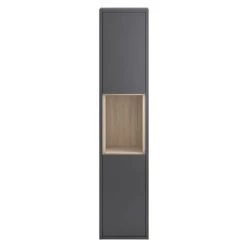 Hudson Reed Coast Wall Hung Tall Unit - Grey Gloss/Driftwood