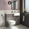 Brooklyn 1000 Grey Avola Semi-Recessed Combination Unit (Square Basin, Vanity + WC Unit)