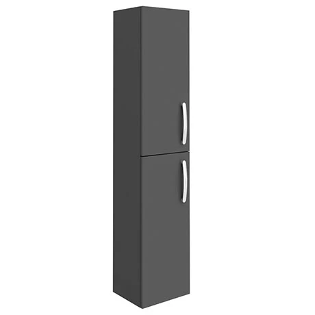 Brooklyn Gloss Grey Wall Hung 2 Door Tall Storage Cabinet 1 Brooklyn Gloss Grey Wall Hung 2 Door Tall Storage Cabinet