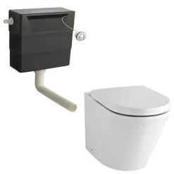 Brooklyn Grey Avola Modern Sink Vanity Unit + Toilet Package -Bathroom Furniture Sale BWCGRY d5a 460
