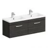 Brooklyn 1205mm Black Wall Hung Single 2 Double Basin Vanity Unit