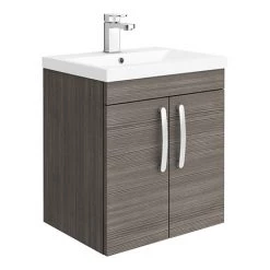 Brooklyn 500mm Grey Avola 2 Door Wall Hung Vanity Unit