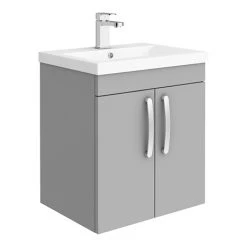 Brooklyn 500mm Grey Mist 2 Door Wall Hung Vanity Unit