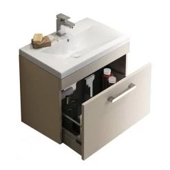 Brooklyn 500mm Stone Grey Wall Hung Vanity Unit - Single Drawer -Bathroom Furniture Sale BWH5SG d3 460