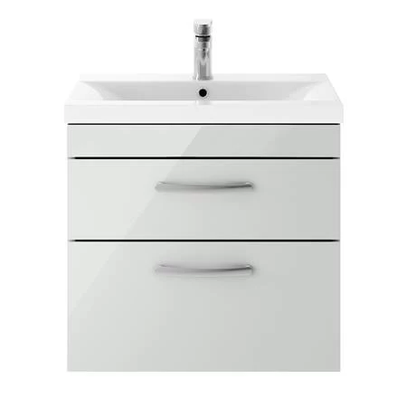 Brooklyn 600mm Grey Mist 2 Drawer Wall Hung Vanity Unit 4 Brooklyn 600mm Grey Mist 2 Drawer Wall Hung Vanity Unit - Image 4