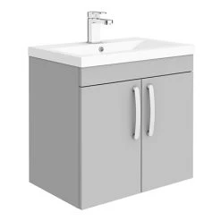 Brooklyn 600mm Grey Mist 2 Door Wall Hung Vanity Unit