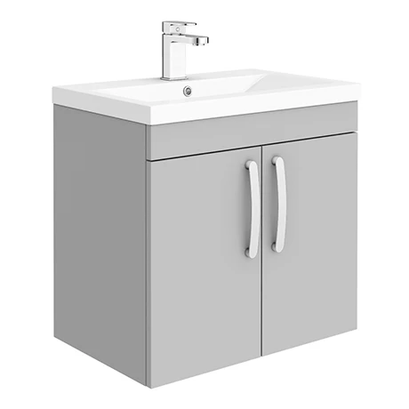 Brooklyn 600mm Grey Mist 2 Door Wall Hung Vanity Unit 1 Brooklyn 600mm Grey Mist 2 Door Wall Hung Vanity Unit