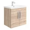 Brooklyn 600mm Natural Oak 2 Door Wall Hung Vanity Unit