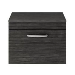 Brooklyn Wall Hung Countertop Vanity Unit - Black - 605mm -Bathroom Furniture Sale BWH6WTB d1 460