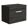 Brooklyn Wall Hung Countertop Vanity Unit - Black - 605mm