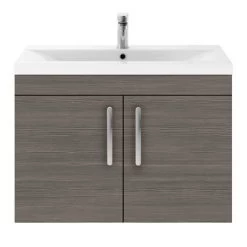Brooklyn 800mm Grey Avola 2 Door Wall Hung Vanity Unit -Bathroom Furniture Sale BWH82DGA d4 460
