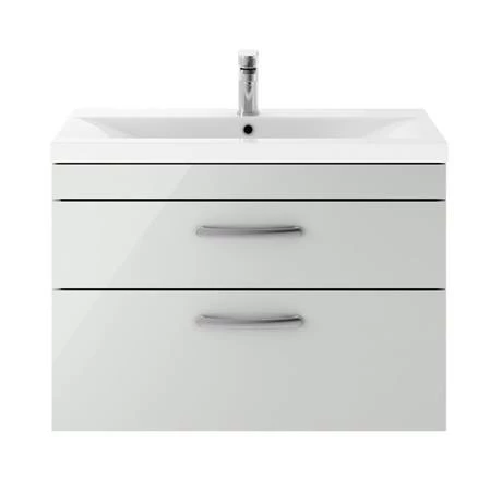 Brooklyn 800mm Grey Mist 2 Drawer Wall Hung Vanity Unit 4 Brooklyn 800mm Grey Mist 2 Drawer Wall Hung Vanity Unit - Image 4