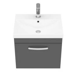 Brooklyn 500 Gloss Grey Wall Hung 1-Drawer Vanity Unit with Thin-Edge Basin 11 Brooklyn 500 Gloss Grey Wall Hung 1-Drawer Vanity Unit with Thin-Edge Basin -Bathroom Furniture Sale BWHSD5GGTE d6 460