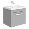 Brooklyn 500mm Grey Mist Wall Hung 1-Drawer Vanity Unit