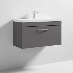 Brooklyn 800 Gloss Grey Wall Hung 1-Drawer Vanity Unit with Thin-Edge Basin 7 Brooklyn 800 Gloss Grey Wall Hung 1-Drawer Vanity Unit with Thin-Edge Basin -Bathroom Furniture Sale BWHSD8GGTE d3 460